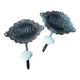 Double patère en métal et céramique
