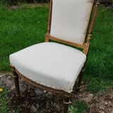 Banquette ancienne style louis xvi avec ses deux chaises