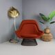 Vintage bronze lounge chair by Warren Platner for Knoll, 1960s, rust red colour.