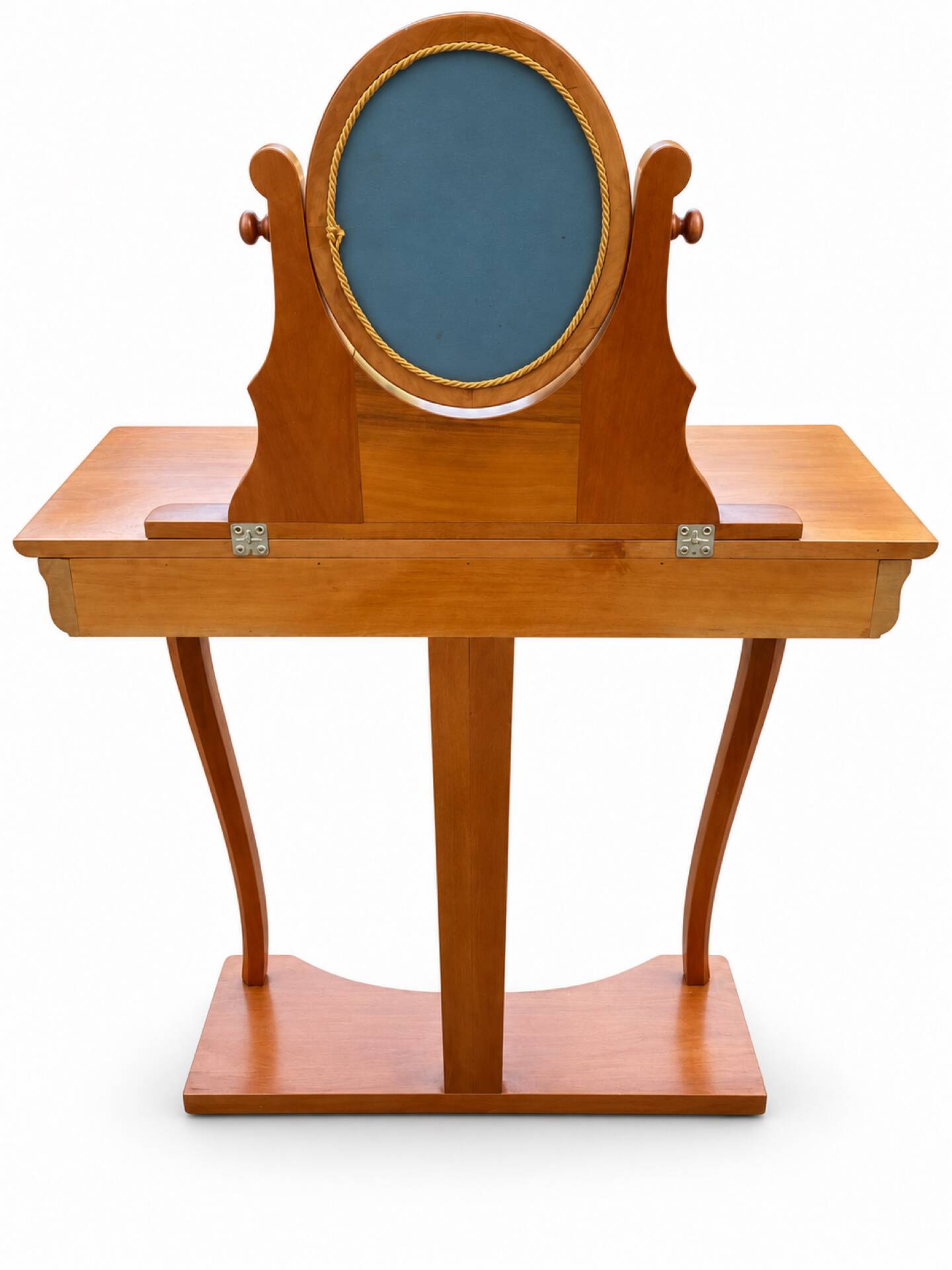 Coiffeuse Console en merisier avec miroir ovale orientable