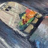 Oil on old canvas
