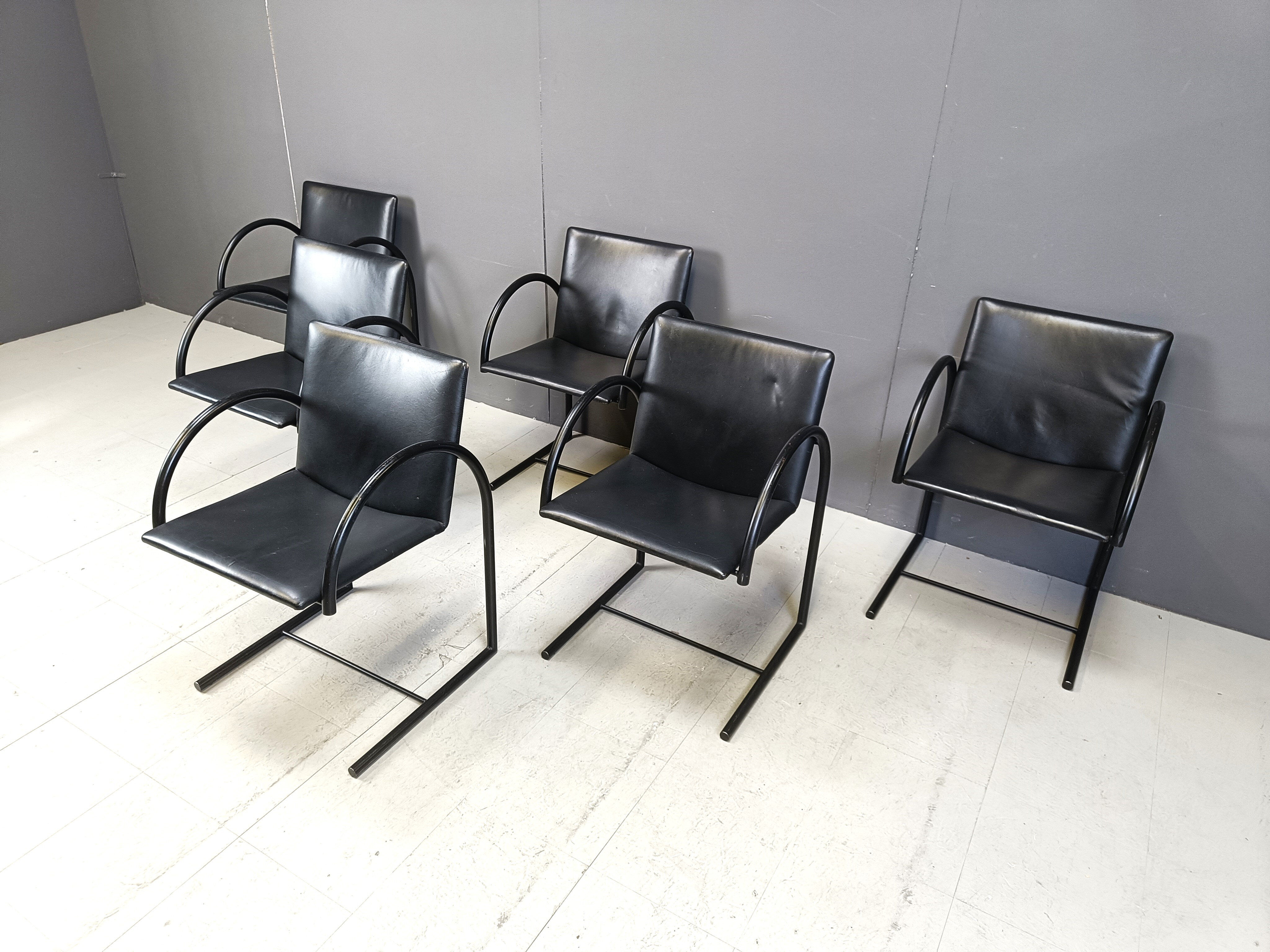 Vintage circle chairs by Metaform, 1980s, set of 6