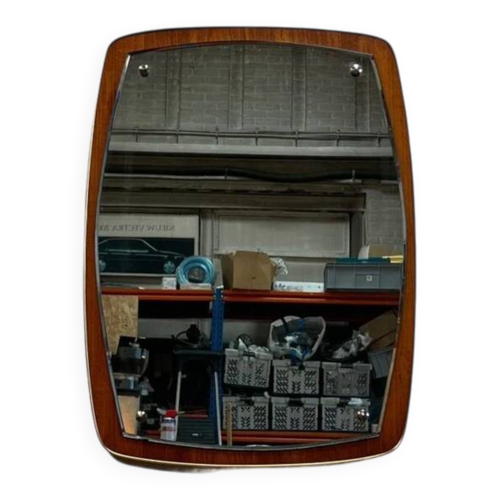 Vintage Mirror, Teak Wood, Sweden 1950's