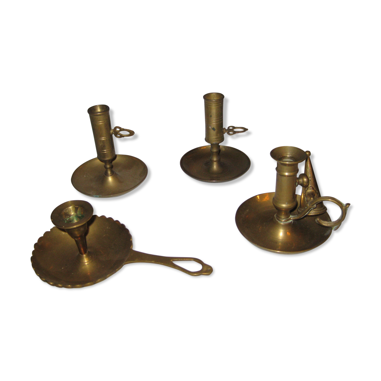 Lot of brass candlesticks