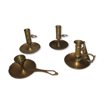 Lot of brass candlesticks