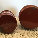 Set of two old enamelled boxes
