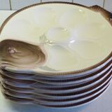 Longwy earthenware oyster plates Copenhagen model