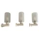 Set of 3 semi-transparent glass and white metal wall lights, 1960, Germany