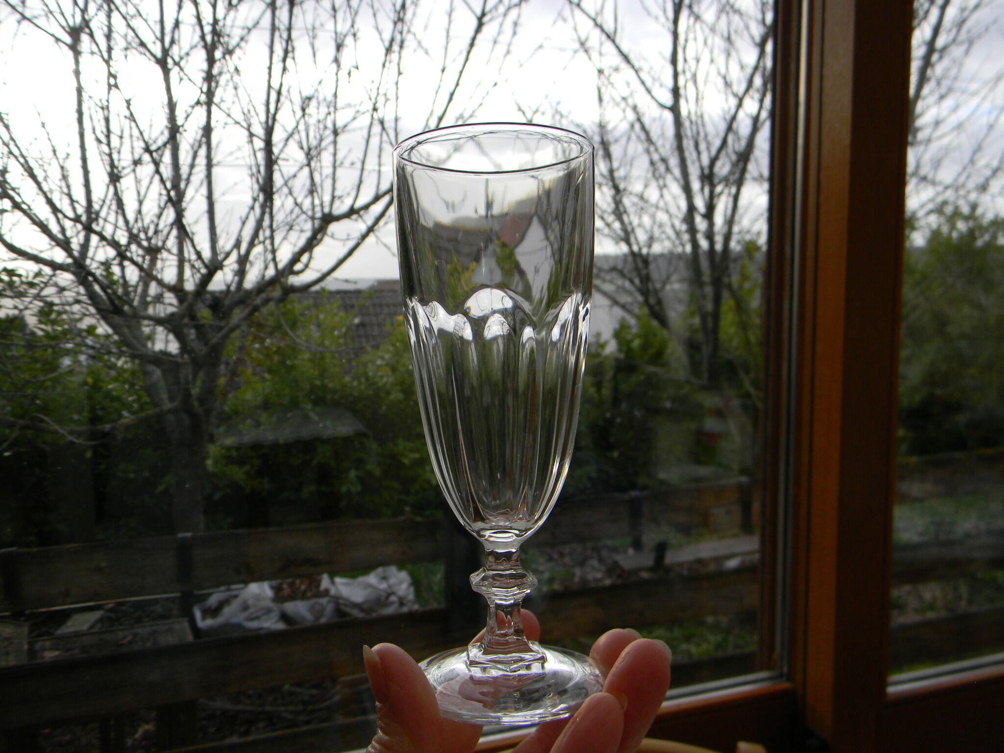 Set of 6 champagne flutes in arques crystal, rambouillet model