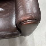 Brown leather club chair