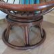 Vintage set of 2 swivel chairs in bamboo and rattan - Papasan shape