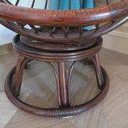 Vintage set of 2 swivel chairs in bamboo and rattan - Papasan shape