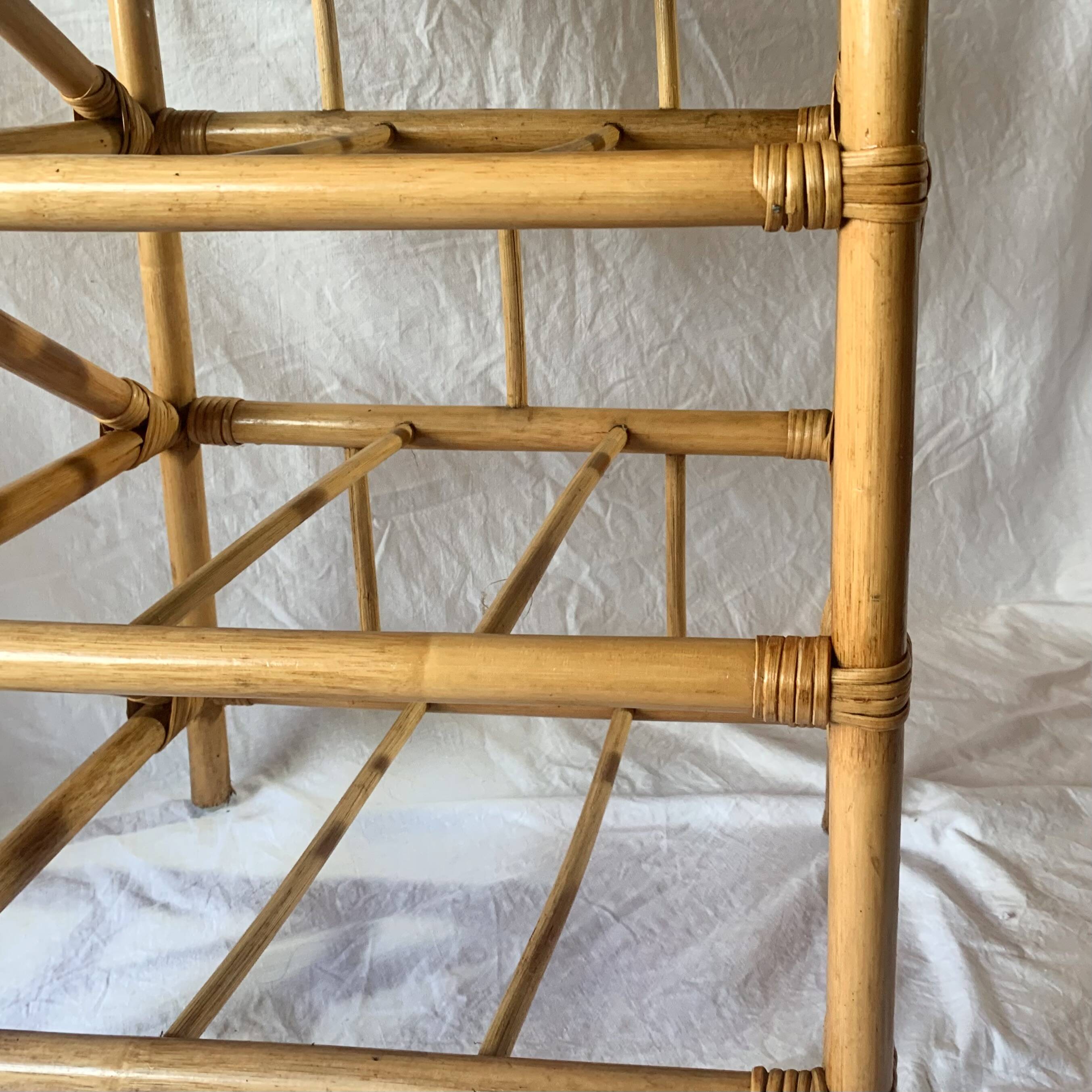Vintage rattan and bamboo chest of drawers