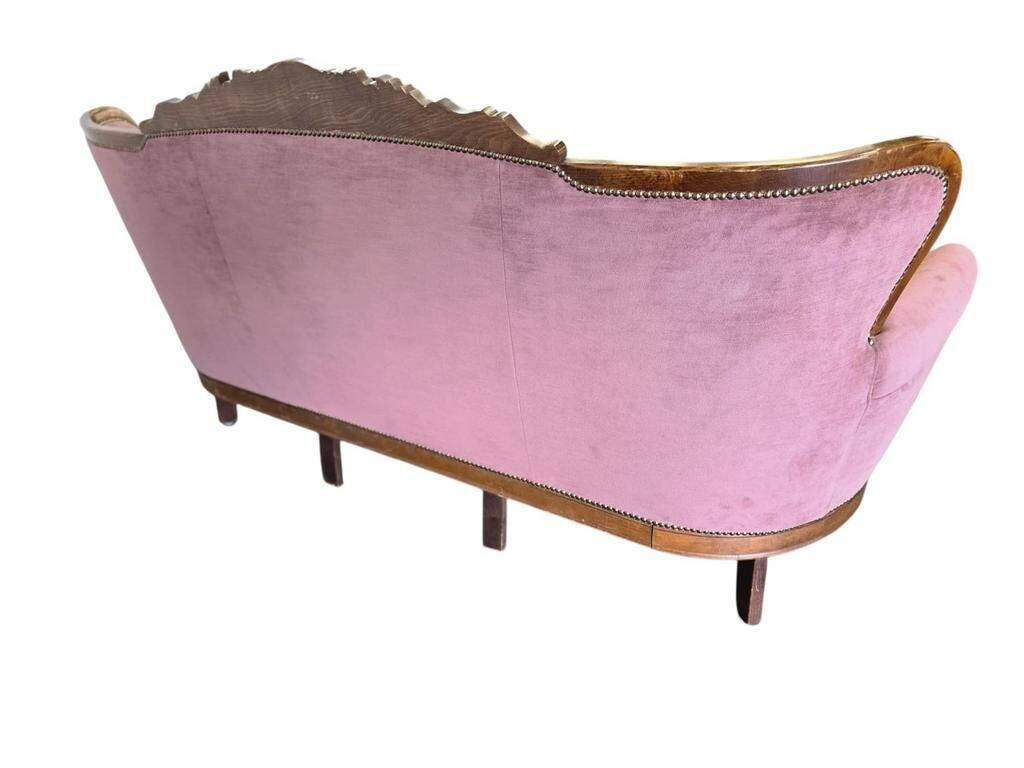 Fauteuil / canapé / trois places baroque vintage rose poudré