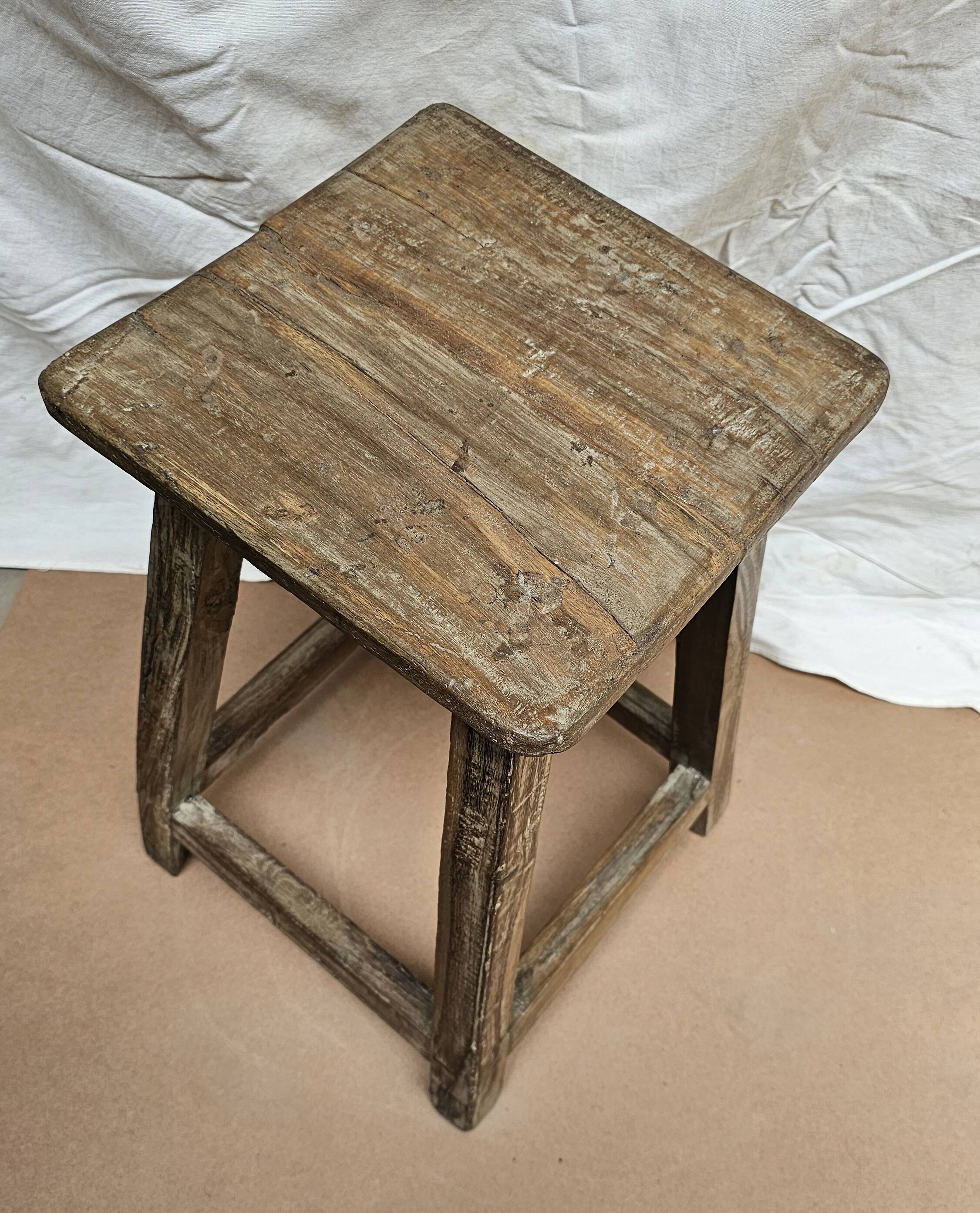 Burmese teak workshop stool