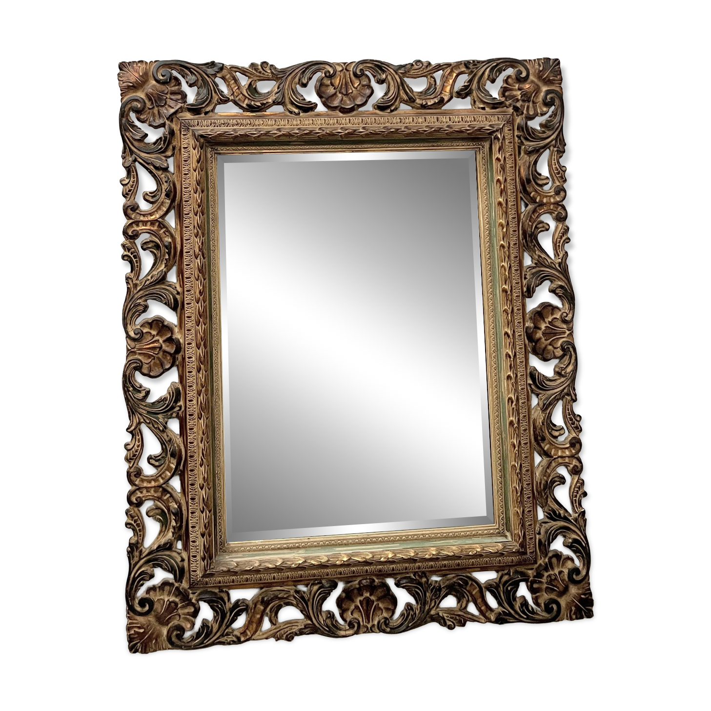 Napoleon III style mirror in carved wood, 20th century.
