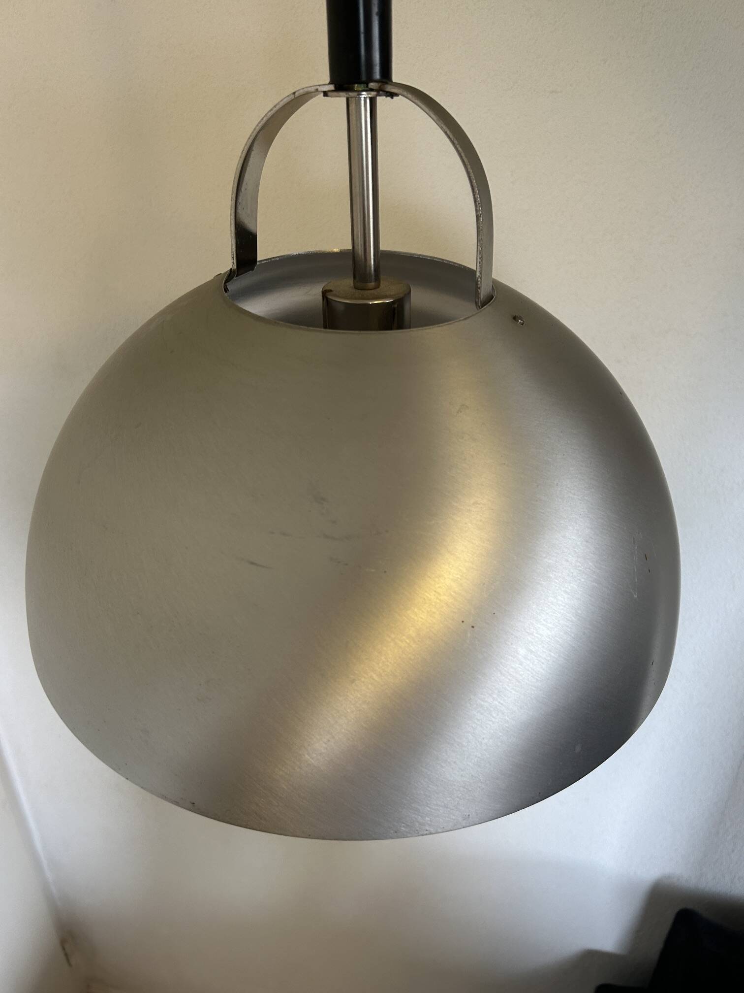 brushed metal chandelier up and down 1970