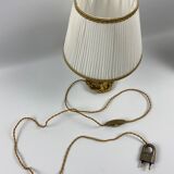 Massive brass lamp and 29cm fabric lampshade