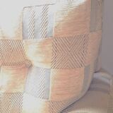 Pair of 1940s CLUB CHAIR style armchairs in velvet check fabric