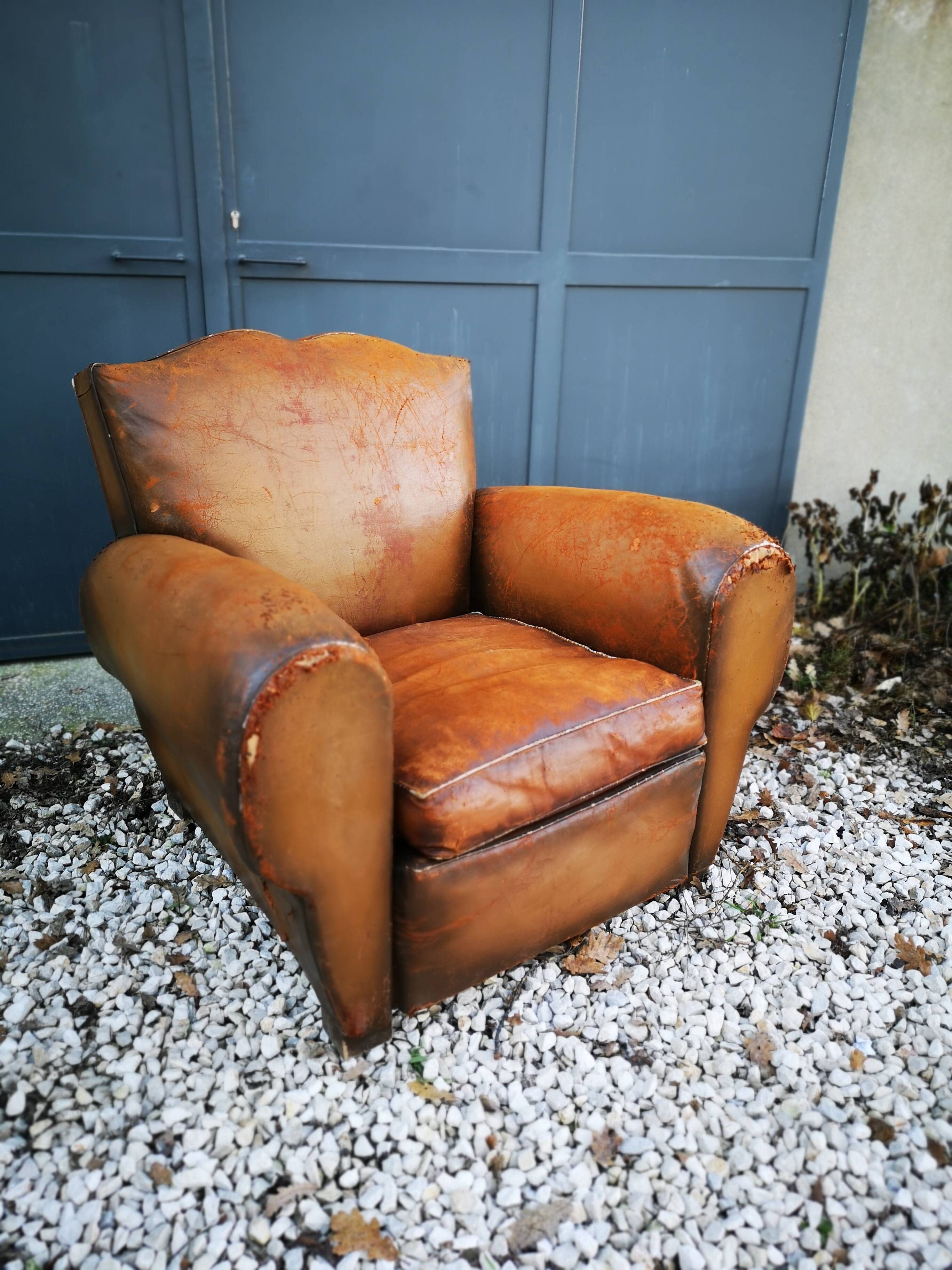 Leather club chair
