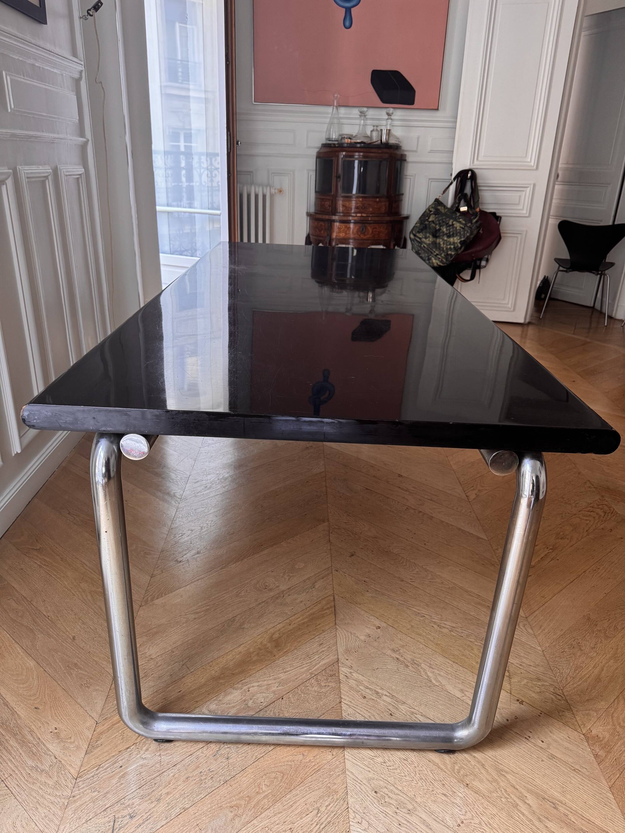 Black lacquered table - approximately 1970