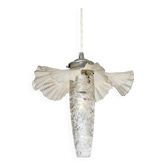 Vintage frosted opaline and art-deco tulip pendant light.