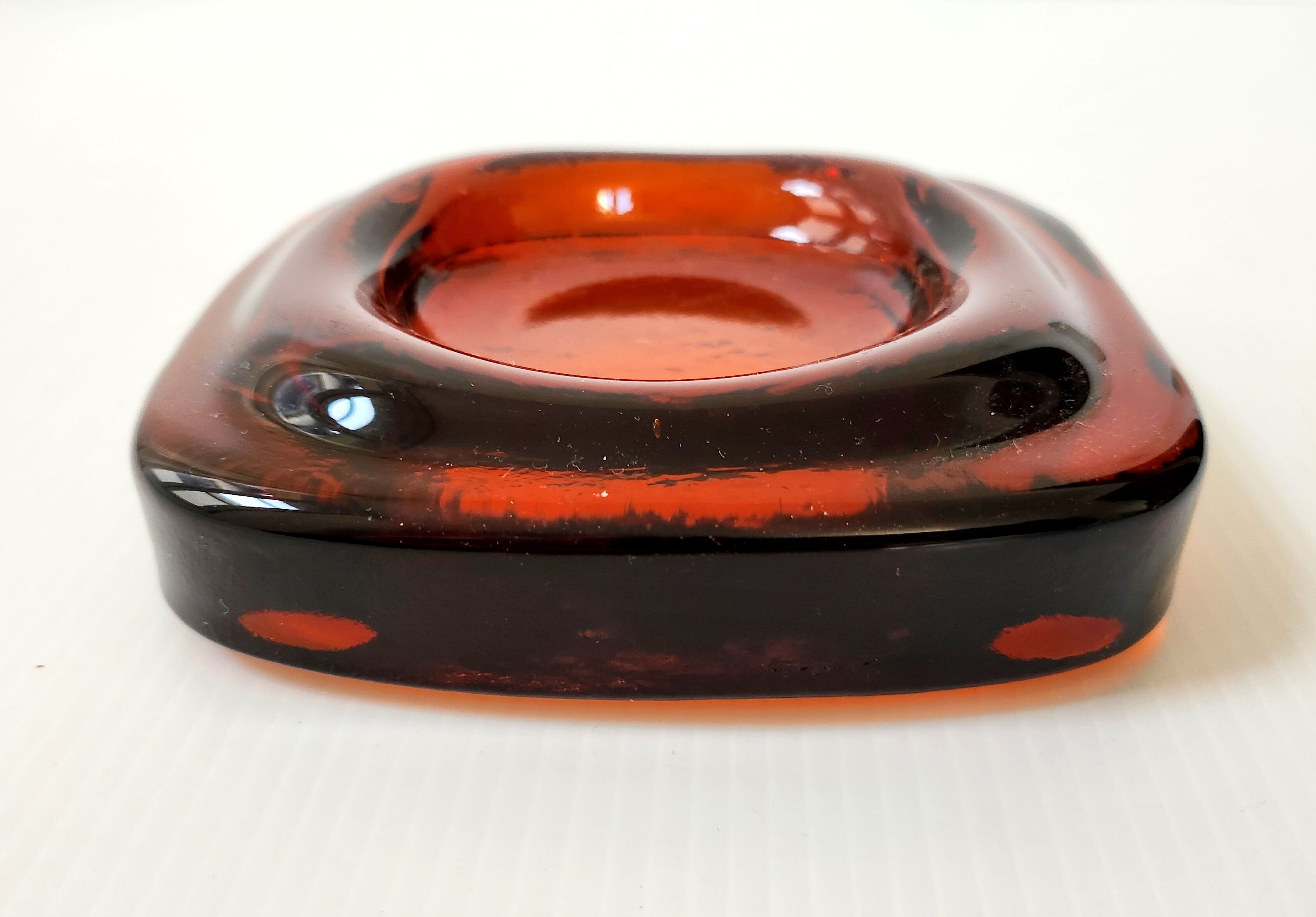 Vintage glass ashtray 1970