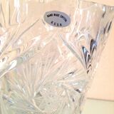 Cylinder vase in chiseled crystal / vintage 60s-70s