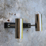 Wall sconce with two chrome lights from the 70s