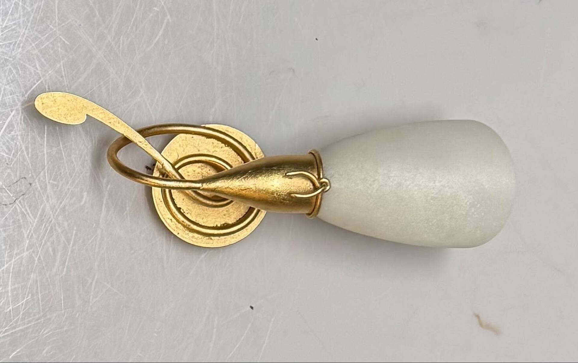 Gold Gilded Wall Sconces set of 2 with Murano Glass Shades