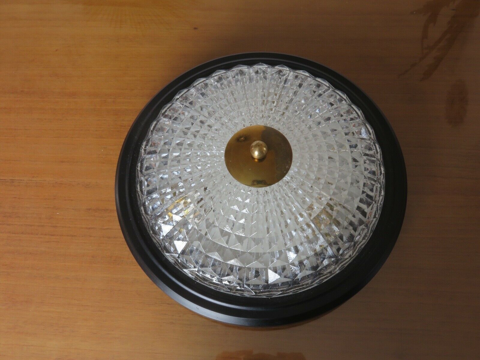 Applique " étoilée " 3 feux, verre diamant et laiton années 50 60