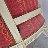 Pair of Louis XVI style bergère armchairs, antique.