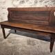 Antique French oak station bench – double-sided, 19th century (140 x 61 x 86 cm)