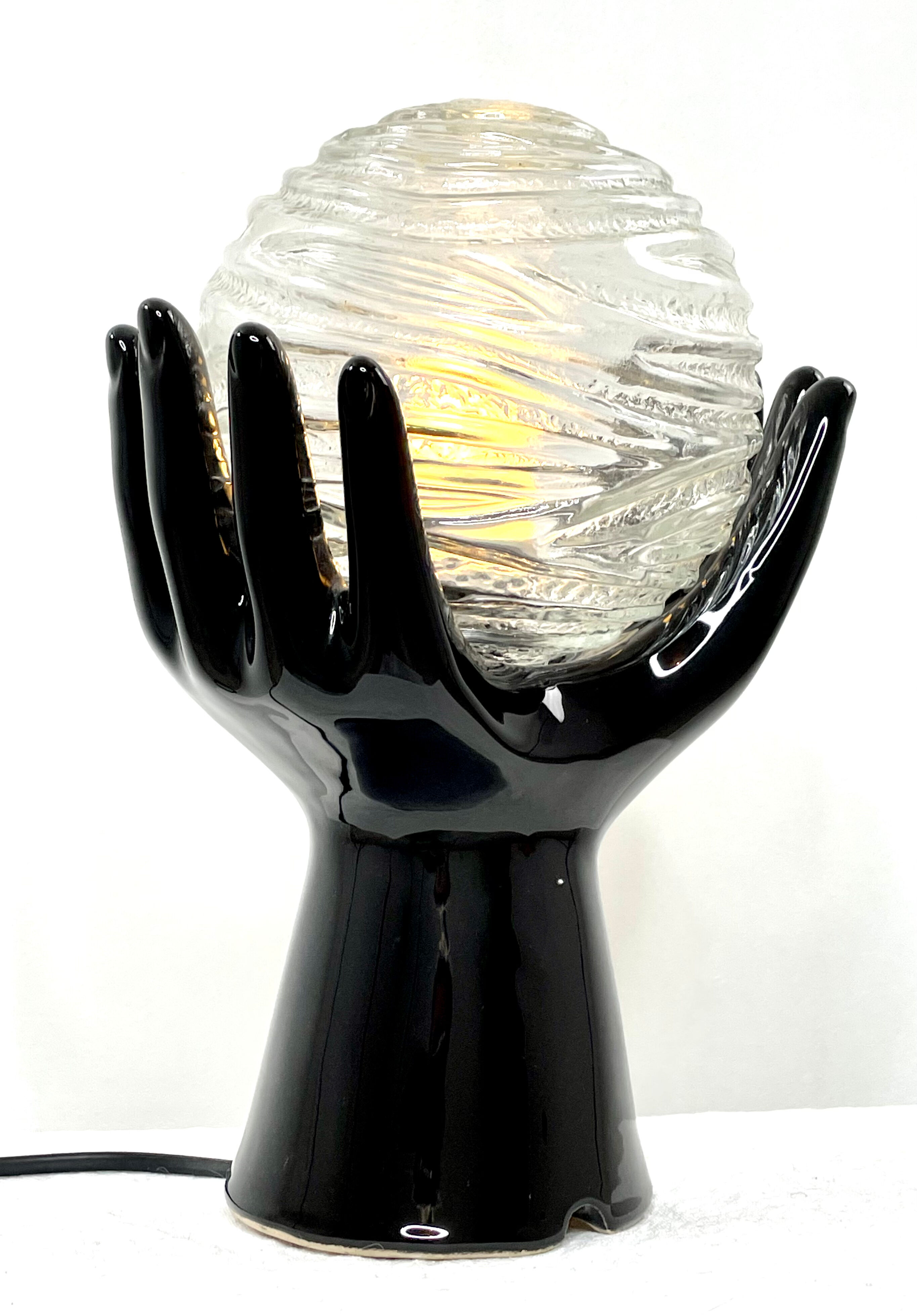 Vintage ceramic hand lamp