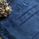 Old sheet in pure thread washed linen tinted in blue