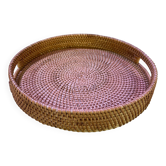Round wicker tray
