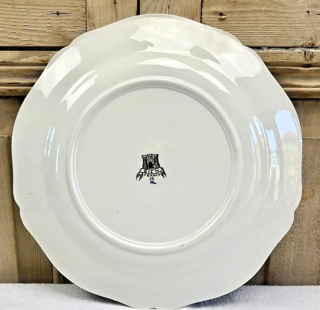 6 flat plates Gien Dionysos the children at the press 1938 1960