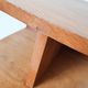 Old bedside table varnished wood, tripod varnished feet, vintage French, 50s (1)