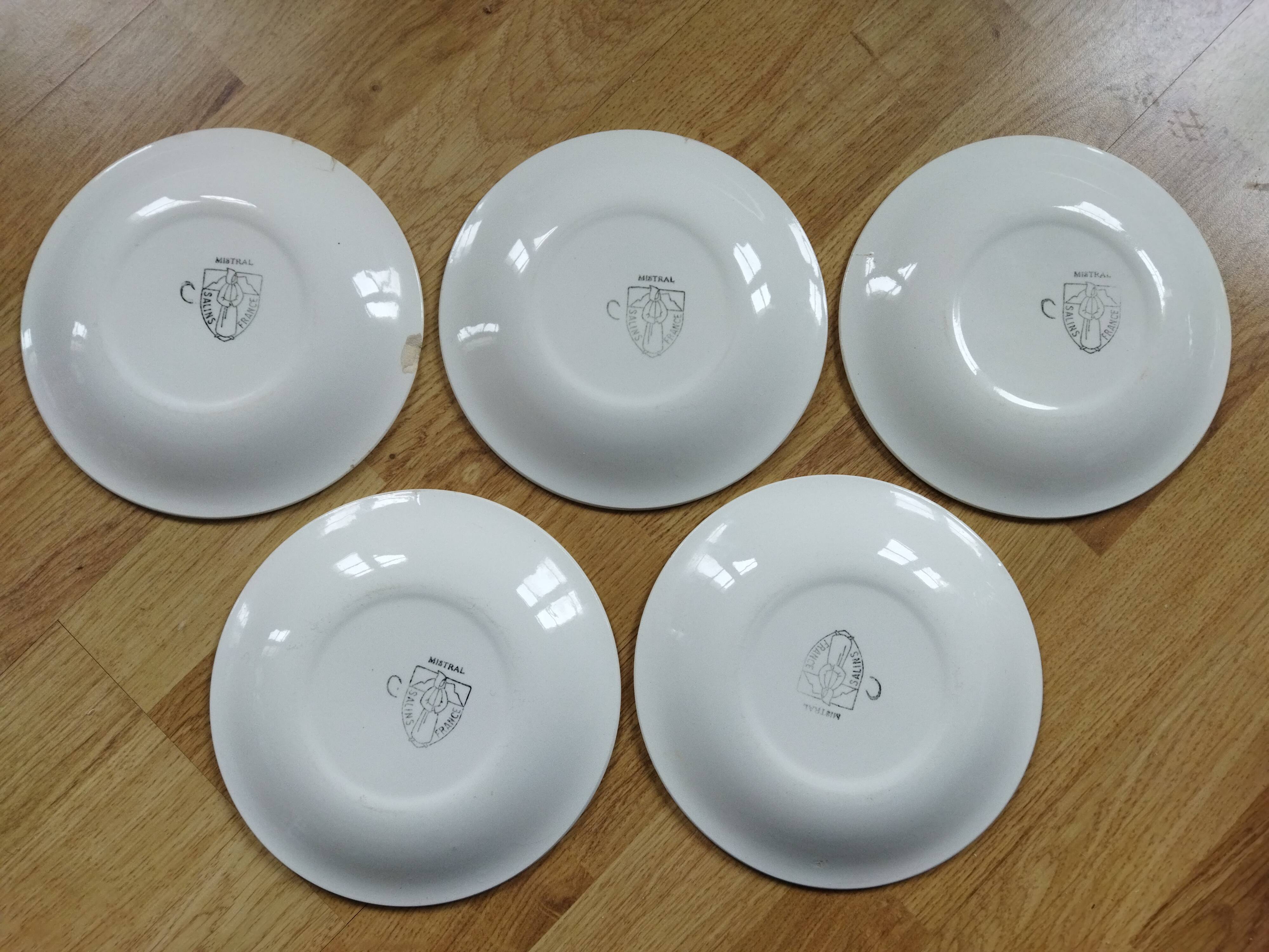 5 dessert plates Salins Mistral
