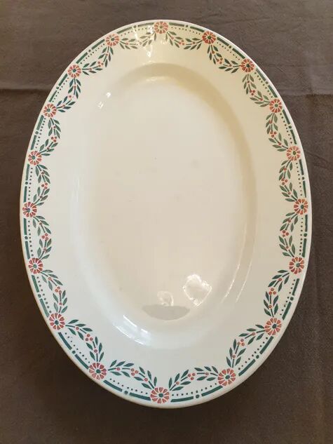 Grand Plat ovale Terre de Fer (36 cm) vers 1900