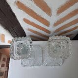 Pair of glass candlesticks