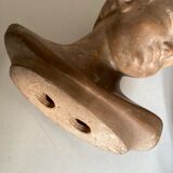 Child's head in terracotta 1920 wooden base