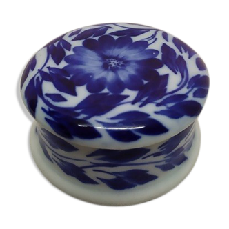 Blue Flower porcelain jewelry or powder box
