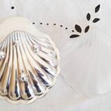 Silver scallop butter dish