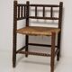 Provincial antique bobbin corner chair from the mid-century, France, 1940s.