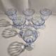 6 verres à vin en cristal bleu