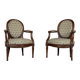 Pair Of Louis XVI Armchairs In Carved Wood, 18th Century