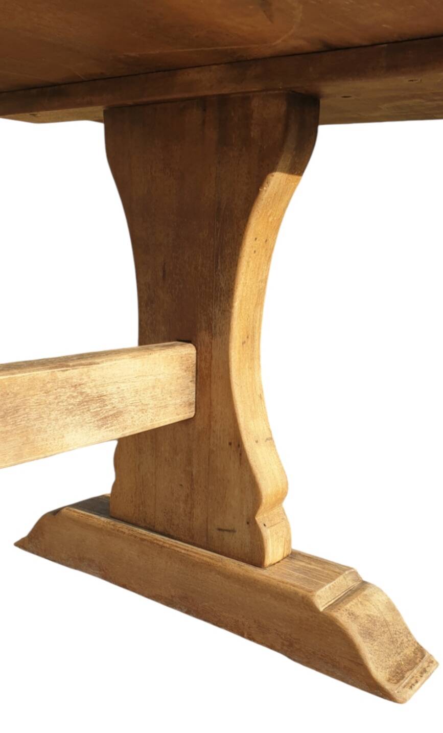 Natural wood farmhouse table