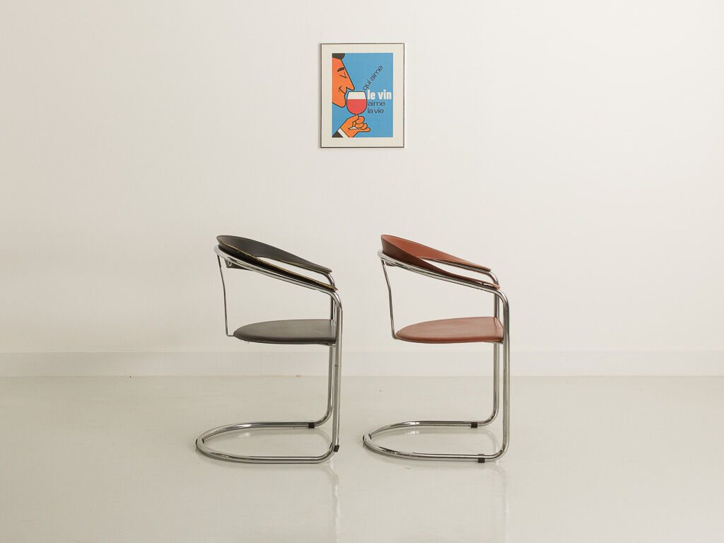 Canasta chair in Italian leather by Arrben, 197 years