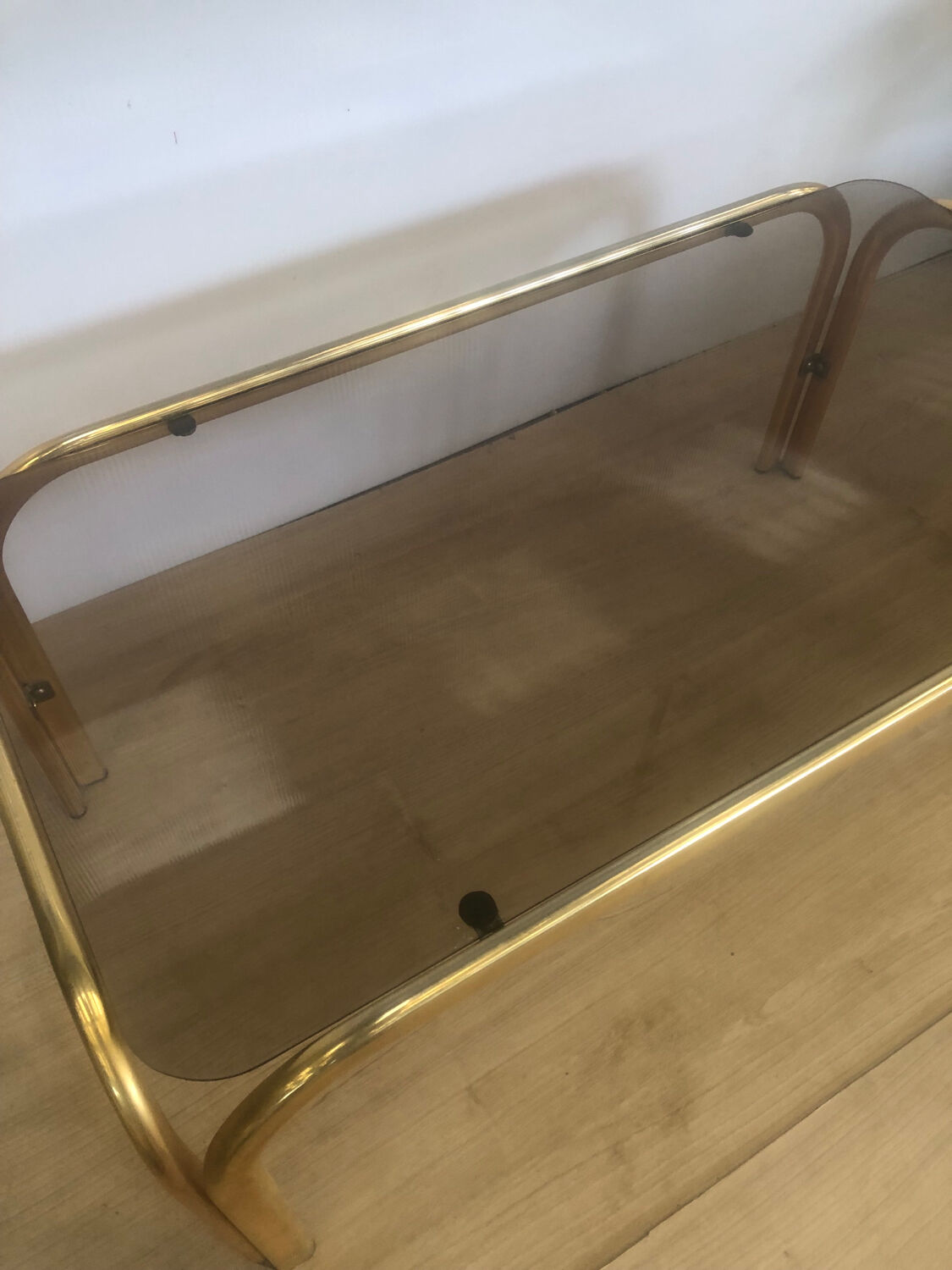 Vintage metal coffee table Italy 1970s